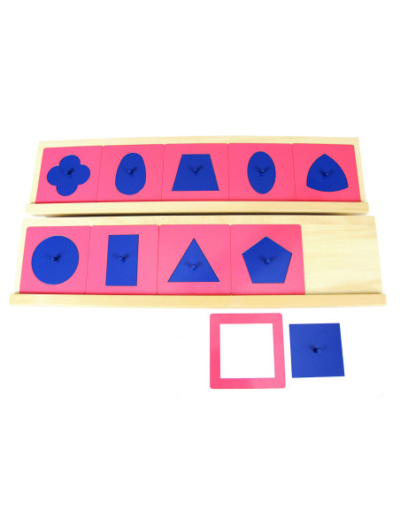 Formes à dessin métalliques avec support en bois