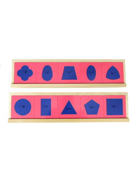 Formes à dessin métalliques avec support en bois