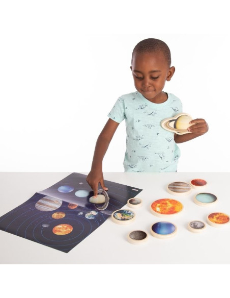 Système solaire en bois - Montessori - Géographie - Sciences