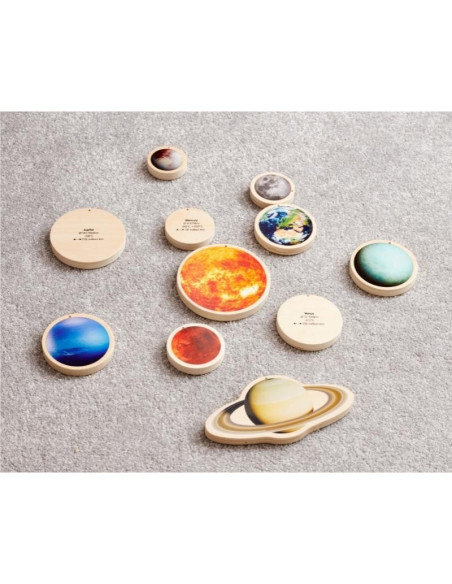 Système solaire en bois - Montessori - Géographie - Sciences