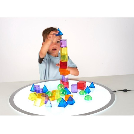Blocs géométriques translucides - Montessori
