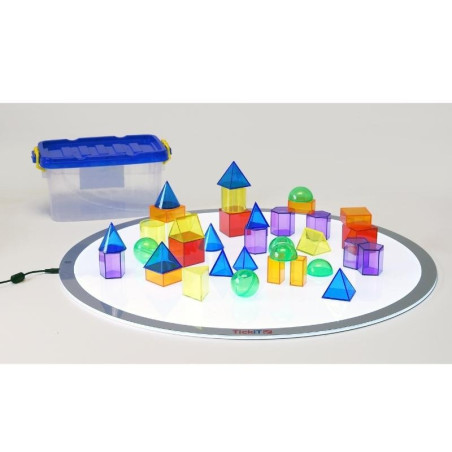 Blocs géométriques translucides - Montessori