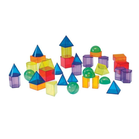 Blocs géométriques translucides - Montessori