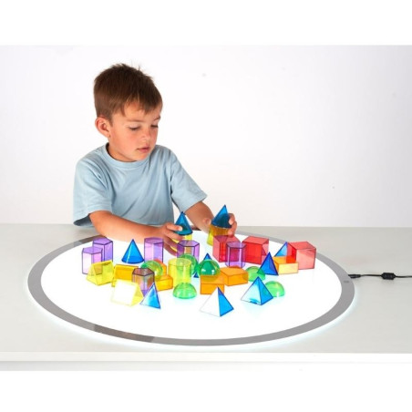 Blocs géométriques translucides - Montessori