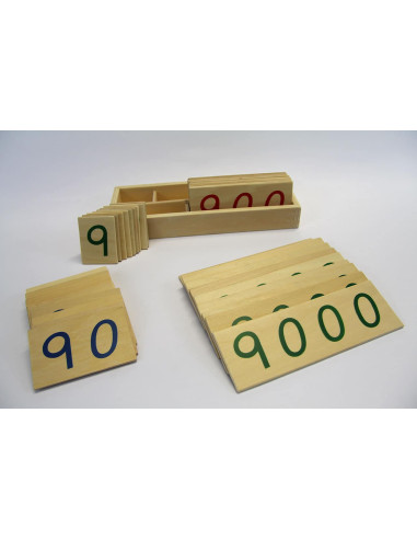 Grandes cartes en bois des nombres de 1 à 9000