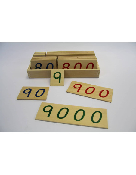 Grandes cartes en bois des nombres de 1 à 9000