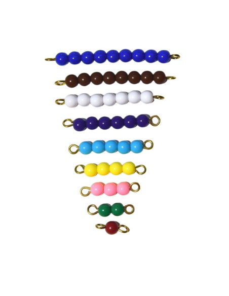 Barrettes des perles colorées  - Maths Montessori - So Montessori
