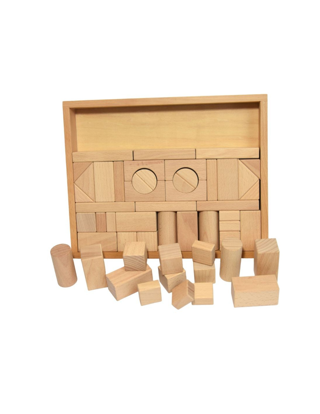 Bloc de construction en bois arc-en-ciel, jouet Montessori - Boutchoubox
