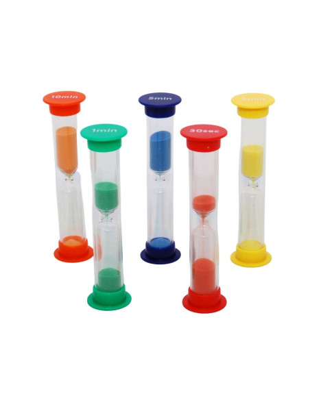 Lot de 5 sabliers Tickit - Matériel pédagogique - So Montessori