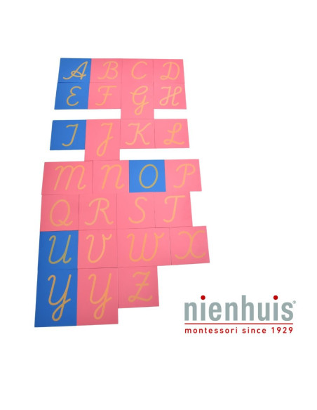 Lettres rugueuses majuscules cursives Nienhuis | So Montessori