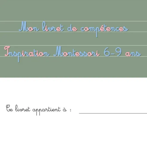 Livret de suivi Montessori 6-9 ans | So Montessori