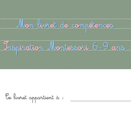 Livret de suivi Montessori 6-9 ans | So Montessori