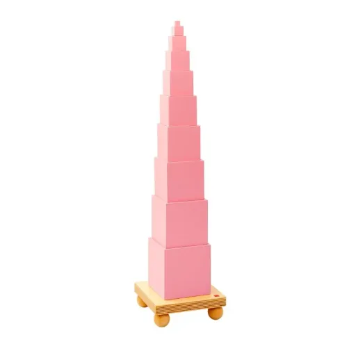 Socle de la Tour rose Montessori Gonzagarredi - So Montessori
