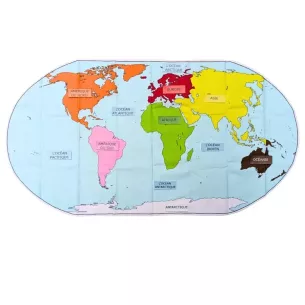 Planisphère Montessori en tissu Le Loup Pointu