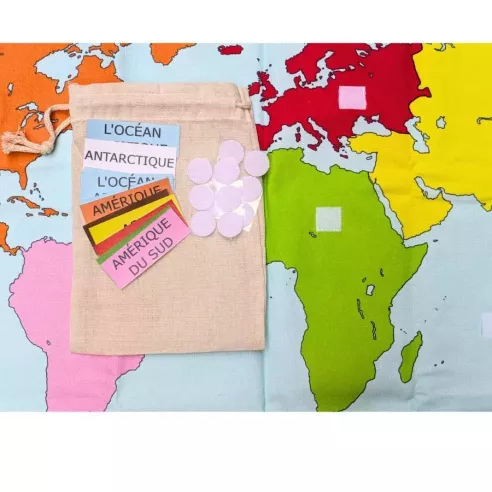 Planisphère Montessori en tissu Le Loup Pointu