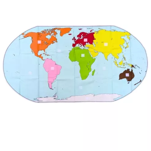 Planisphère Montessori en tissu Le Loup Pointu