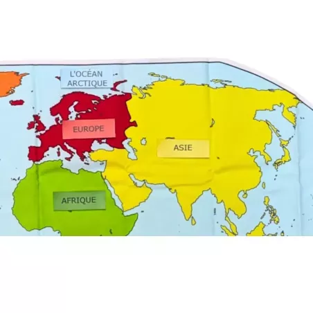 Planisphère Montessori en tissu Le Loup Pointu