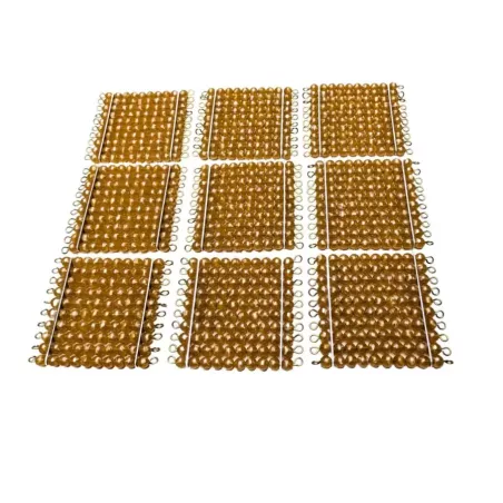 9 carrés de 100 perles nylon