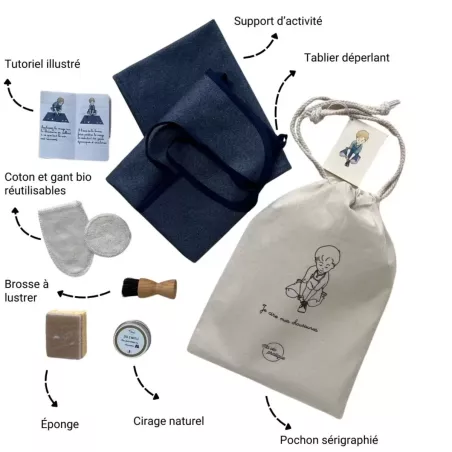 Kit d'activité pour cirer ses chaussures - Vie Pratique -So Montessori