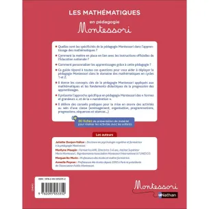 Les mathématiques en pédagogie Montessori - Editions Nathan. De la manipulation à l'abstraction. 2