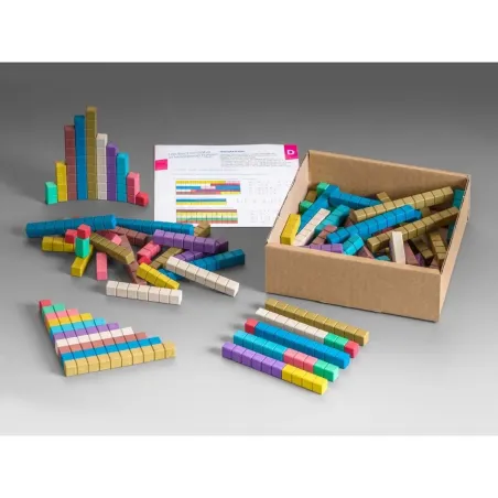100 Réglettes cuisenaires couleurs Montessori en Re-Wood. Mathématiques Montessori