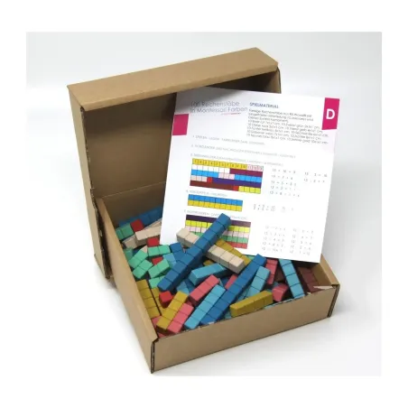 100 Réglettes cuisenaires couleurs Montessori en Re-Wood. Mathématiques Montessori