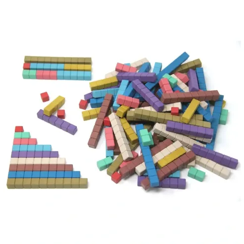 100 Réglettes cuisenaires couleurs Montessori en Re-Wood. Mathématiques Montessori