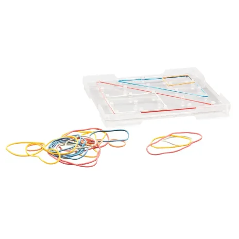 Géoplan transparent 15x15 cm avec modèles en re-plastic