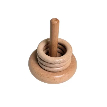 Tige d'encastrement verticale avec 3 anneaux en bois