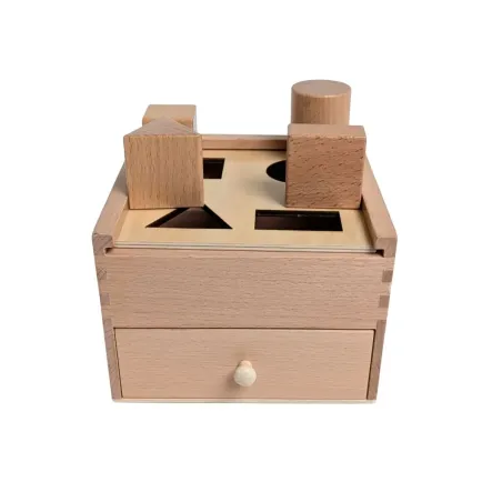 Boite permanence en bois  avec 4 solides à encastrer - Eveil Montessori