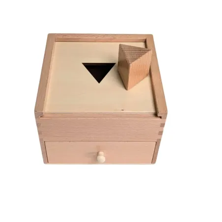 Boite permanence en bois  avec 4 solides à encastrer - Eveil Montessori
