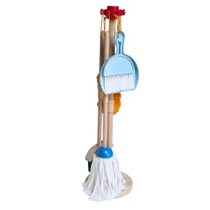 Set de ménage en bois avec support pour enfant