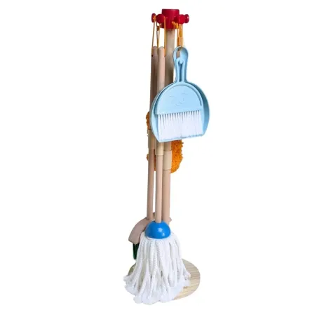 Set de ménage en bois avec support pour enfant