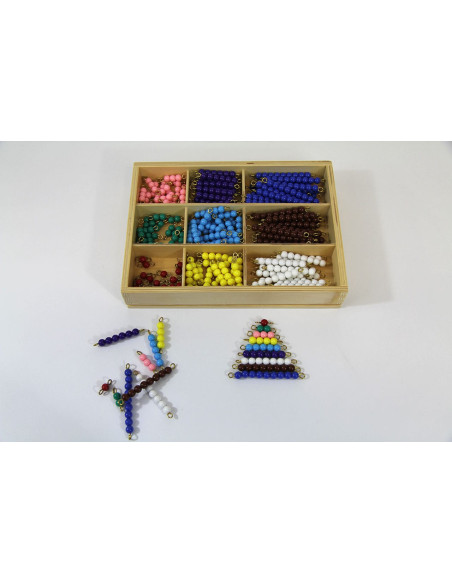 Boîte des perles pour le damier de la multiplication