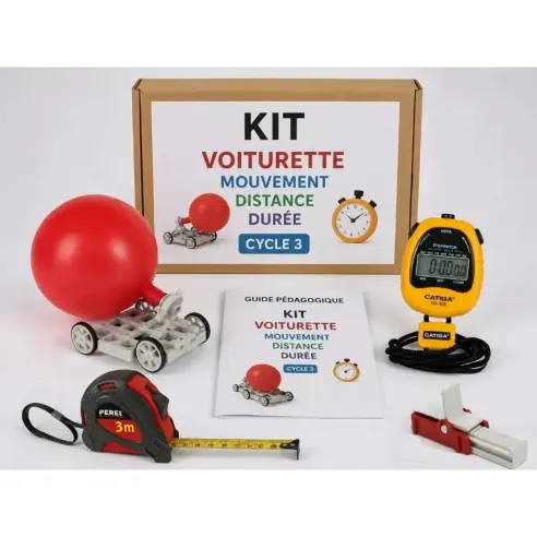 Kit Voiturette - Mouvements, Distance, Durée - Programme de Science - Cycle 3