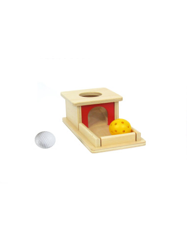 Boîte permanence de l'objet avec plateau et sa balle