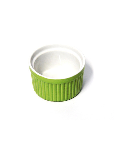 Ramequin rond vert en porcelaine
