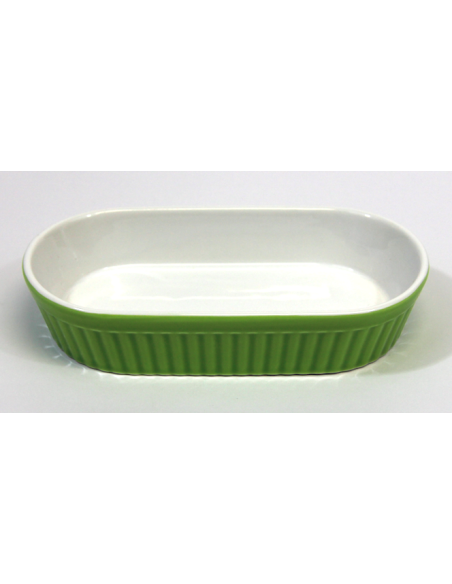 Ramequin ovale vert en porcelaine
