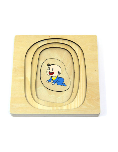 Puzzle en bois : cycle de la vie de l'homme