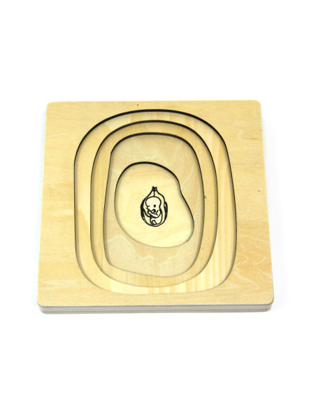 Puzzle en bois : cycle de la vie de l'homme