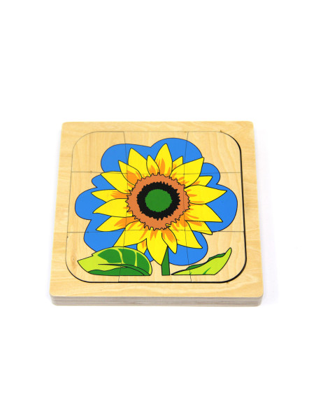 Puzzle en bois : cycle de la vie du tournesol Puzzle en bois : cycle de la vie du tournesol